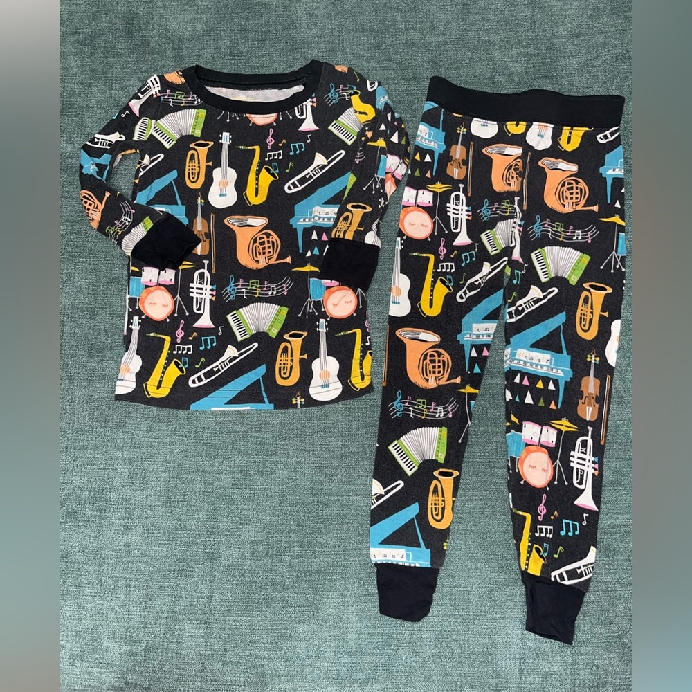 Little Sleepies Bamboo Pajama Set Keys & Chords Musical Print 12-18 Month